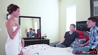 Sofie Marie, The Naughty Stepmom, Gets A Threesome With Her Stepsons In A Steamy Video