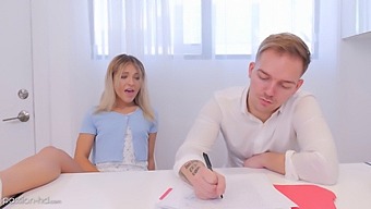A High-Quality Video Of A Teen Getting Her Pussy Fucked By Her College Tutor During A Study Session