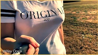Wife Exposes Her Breasts On The Golf Course Without A Bra