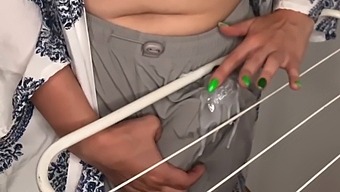 Stepmother'S Clothed Body Rubbed By Stepson While Watching Her Dirty Talk And Tits