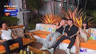 Cuckold Boyfriend Has Sex With A Friend While His Girlfriend Is Not Aware Of It.